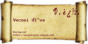 Vecsei Éva névjegykártya