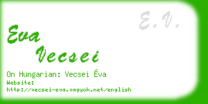 eva vecsei business card