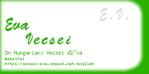 eva vecsei business card